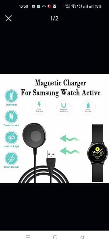 Wireless Magnetic Fast Charging Dock Smart Watch Charger Cable 0