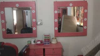 parlour mirror and cabinets