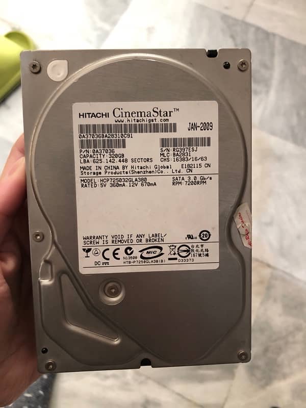 320 gb hdd hard disk/drive 0