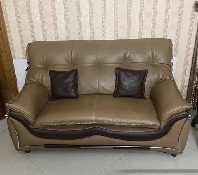 Leather Sofa Set With  Center Tables 0