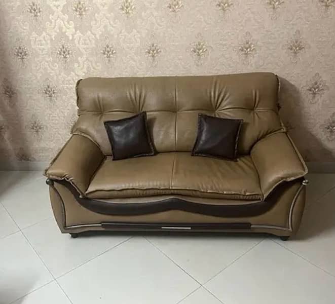 Leather Sofa Set With  Center Tables 1