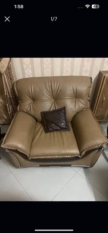 Leather Sofa Set With  Center Tables 5