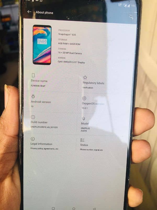 OnePlus 5T 6GB 64GB pta approved 4