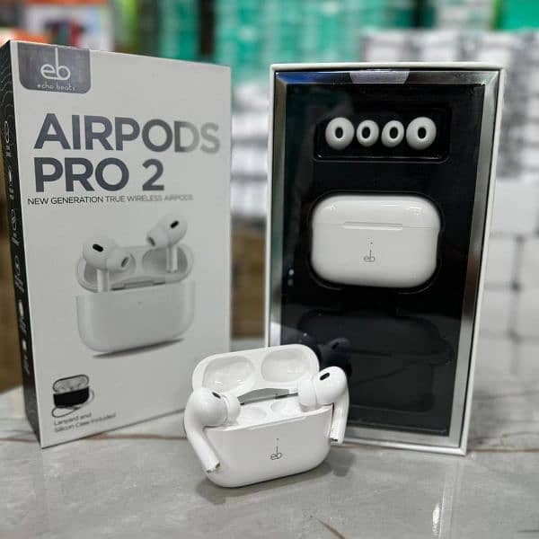 White Wireless Airpods with Active Noise Cancellation 4