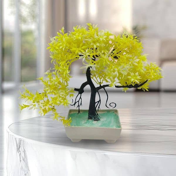 Artificial  bansai tree-1 pc available in yellow,red,green 1