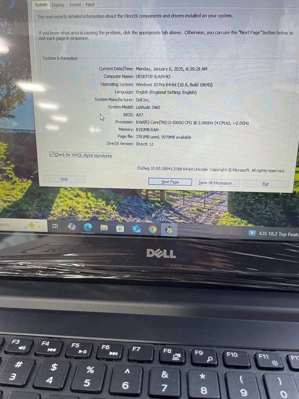 Dell Latitude 3460 14" Laptop Core i3-5THGeneration 8GB RAM 128GB SSD 2