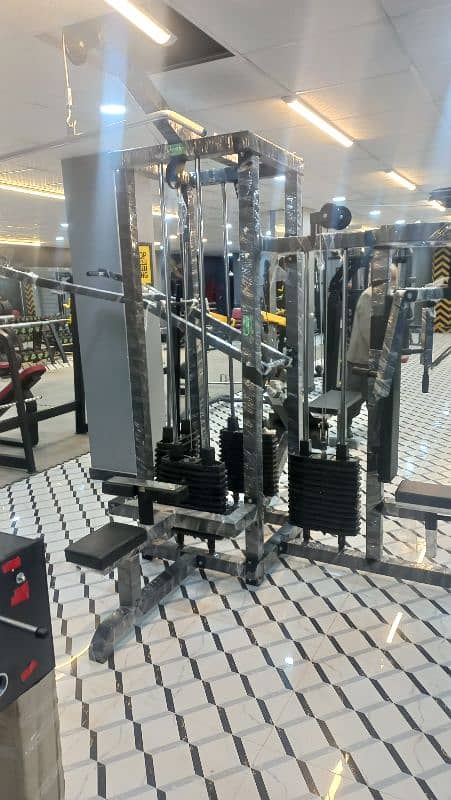 4 station multi station butterfly lat pull down multigym gym rowing 7