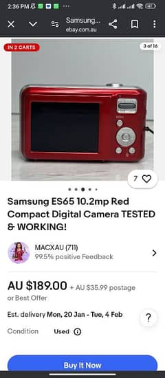 2 Samsung ES65 Digital cameras