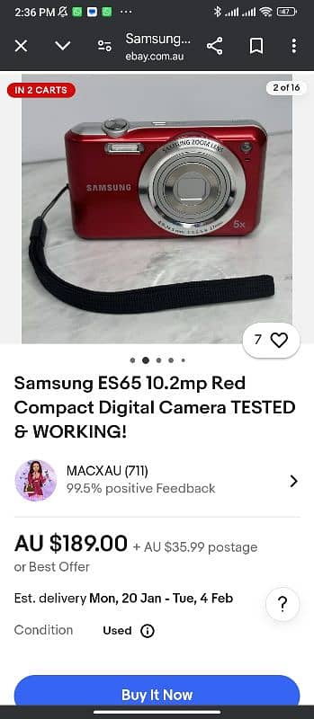 2 Samsung ES65 Digital cameras 1