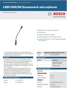 Gooseneck microphone BOSCH original