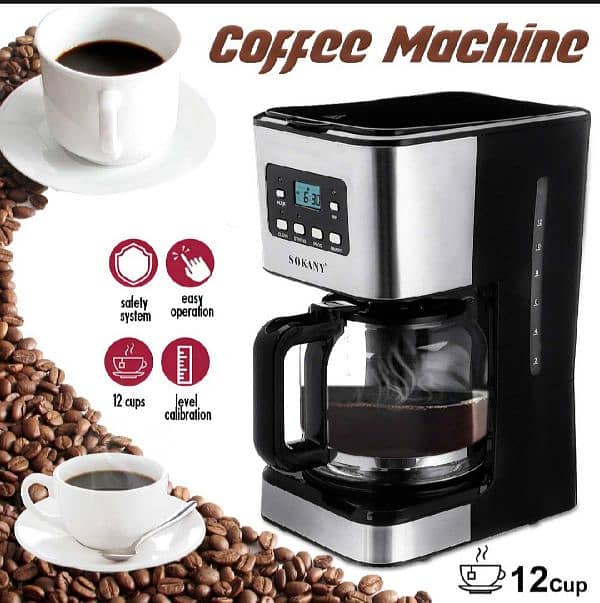 Sokany – CM-121E Semi-Automatic Digital Coffee Machine 0