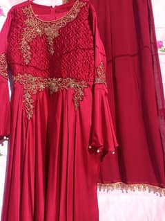 Preloved, Maroon Silk Maxi