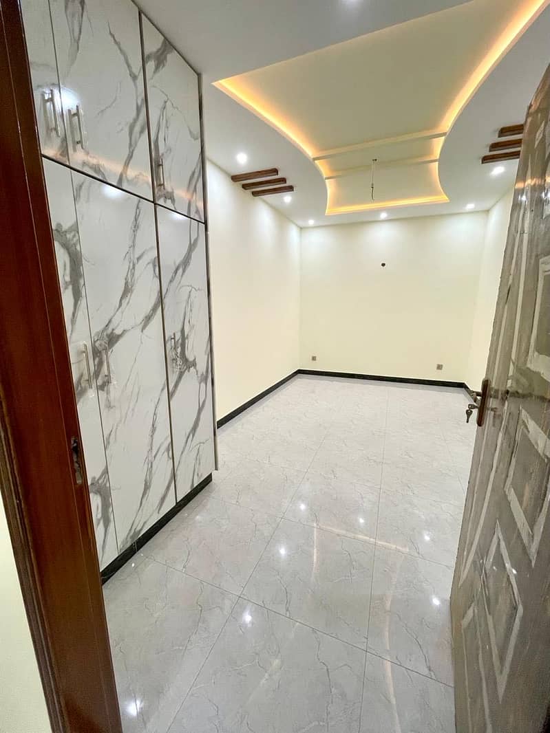 Newly constructed 3.75 Marlas house  AAA quality construction  3 bedrooms  4 washrooms Spanish design drawing room Spanish design TV lounge  2 kitchens Separate entrance for both floors Time Ceramics (AAA quality construction) Sunny Ceramics Bathroom Fix 9