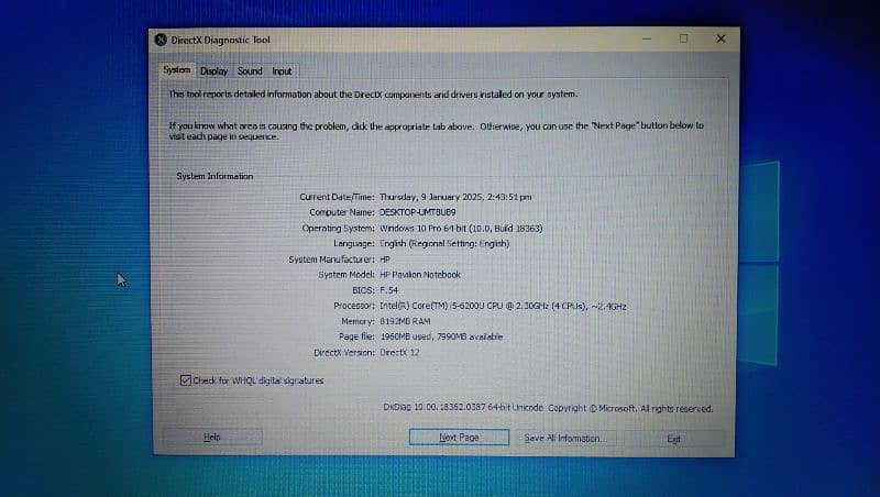 HP Core i5 6th Gen 15.6 1