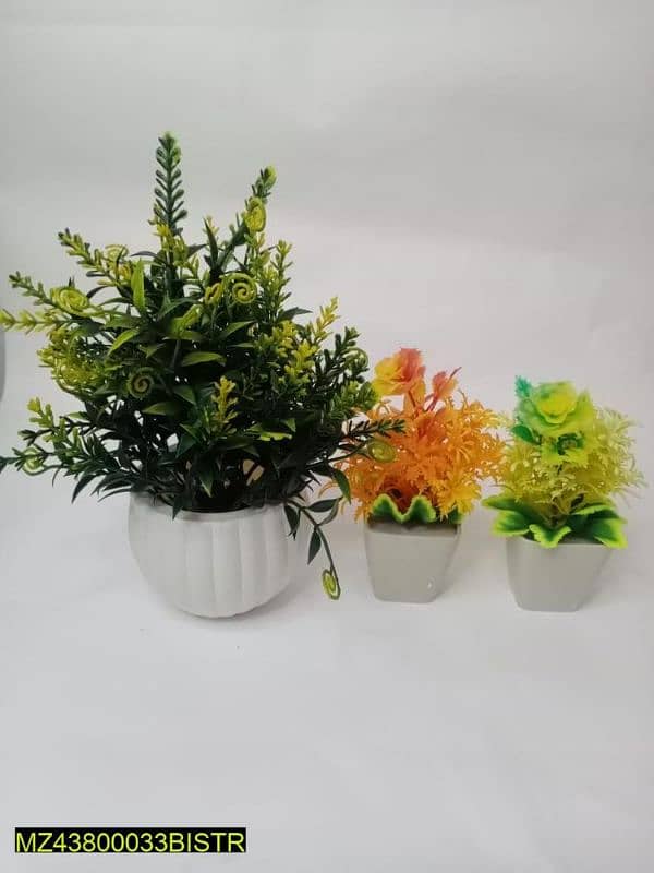 Artificial ceramic plant with mini plants pack of 3 2