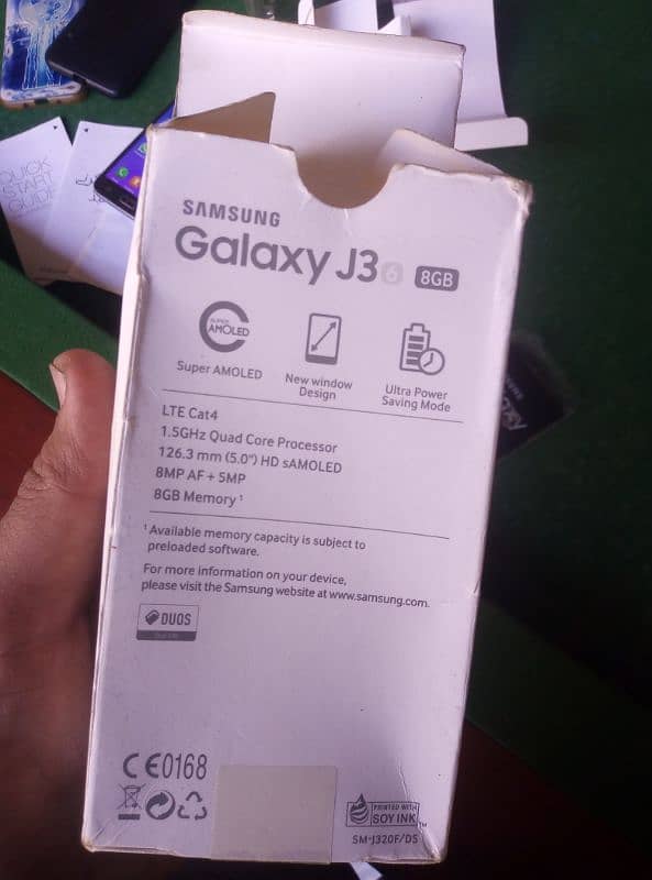 samsung galaxy j3  6 good condition with complite box and charger 8