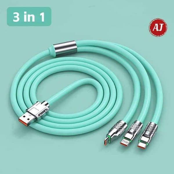 Multifunctional 3-in-1 cable 120w 6amp 0