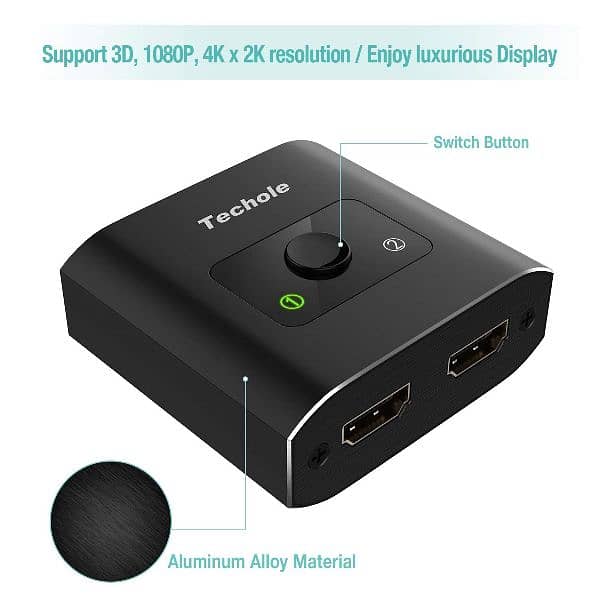 HDMI Switch Splitter Adaptr Techole Bi-Direction Switch Distributor 4K 0