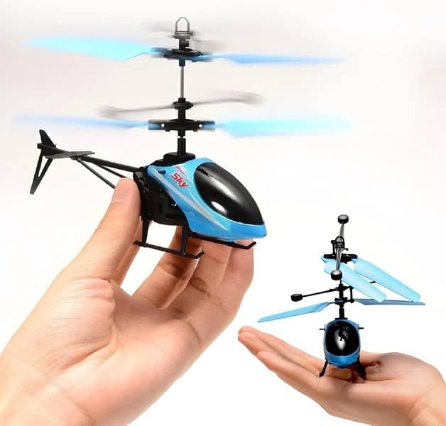 plastic helicopter with hand controls 2