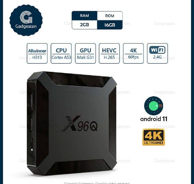 Smart Box X96q Mini Quad Core 2g+16g 4k 60fps Android 10v 0