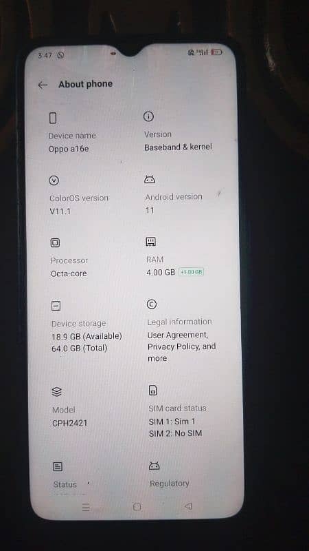 oppo a16e for sale 3