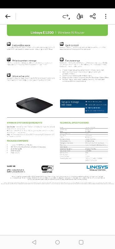 Cisco Linksys Router e1200 (Wifi) 2