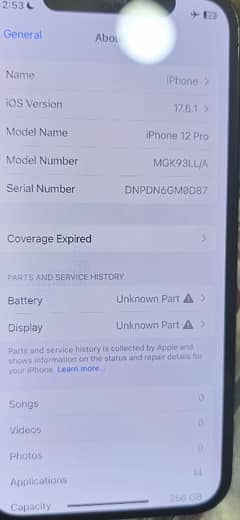 iphone 12 pro NON PTA 226gb panel and battery change face id ok