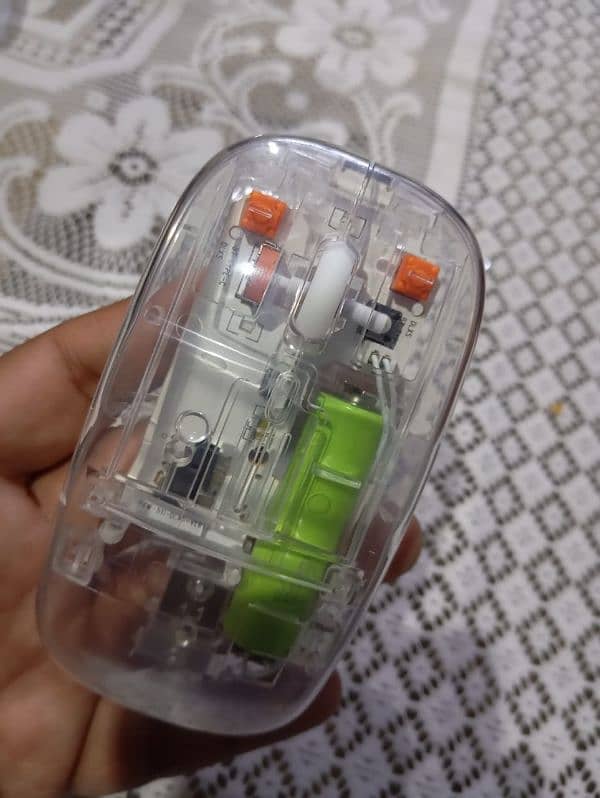 New Transparent Wireless+bluetooth Dual-mode Rechargeable Mouse 4