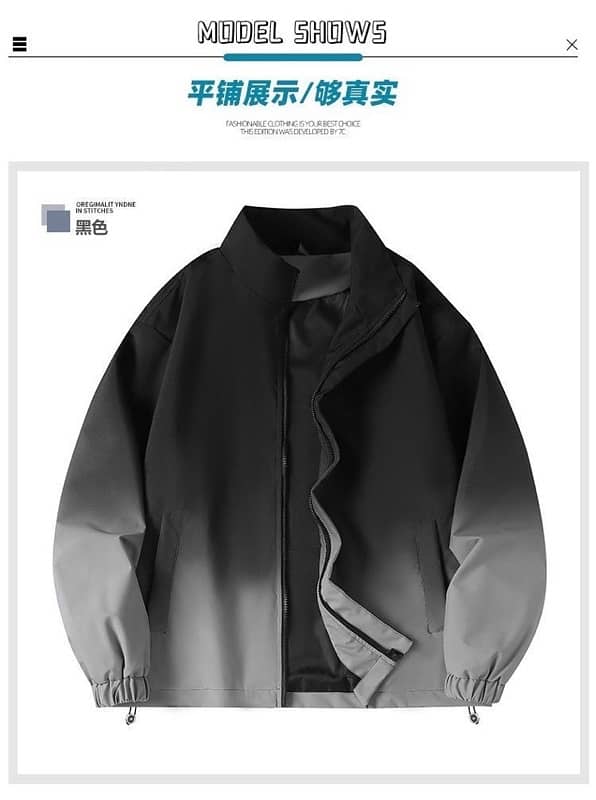 Imported breathable zipper hooded unisex jacket- back 1