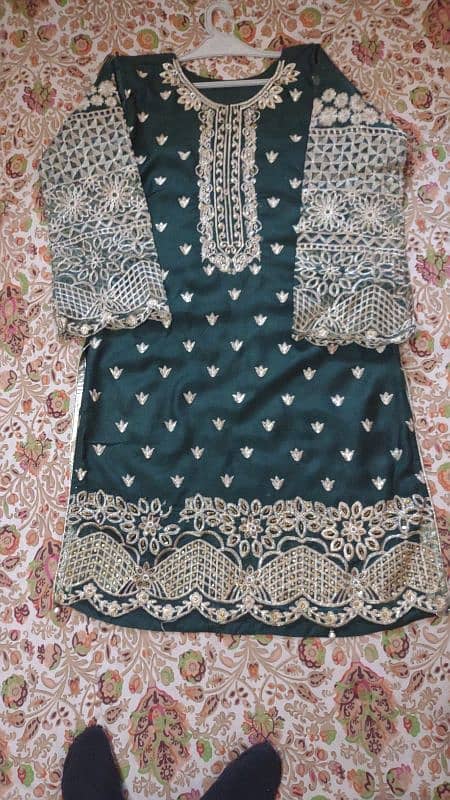 wedding dress  3 piece kameez shalwar with orgenza duppata 0