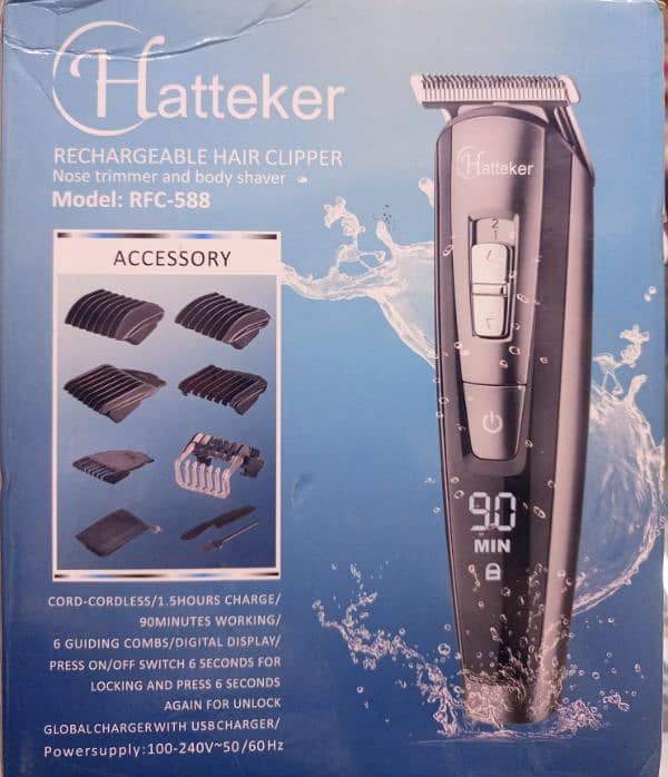 hatteker rechargeble hair clipper 0