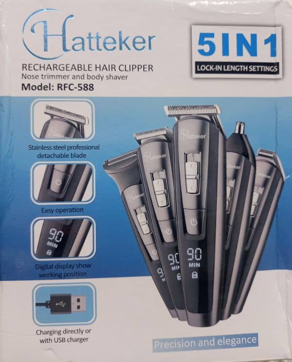 hatteker rechargeble hair clipper 1