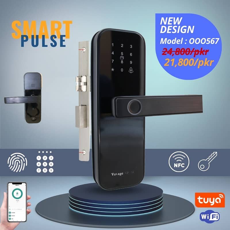 Smart Door Lock ( Tuya wifi, Mobile connected, Fingerprint ) 0