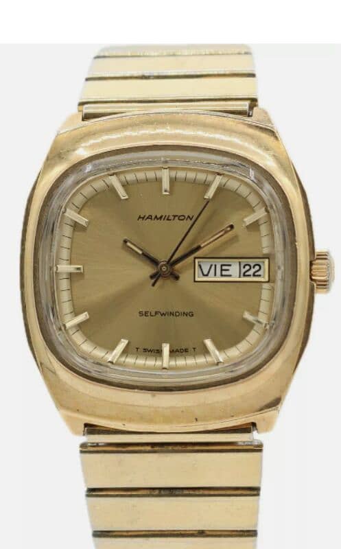 Vintage Hamilton 837029-14 Gold "Duncan" TV Dial Men's Automatic watch 0