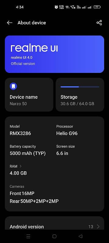 Realme Narzo 50 7