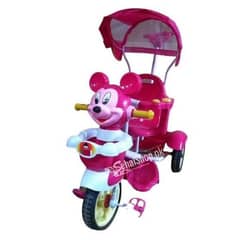 Mickey Mouse Girls Pink Tricycle With Umbrella  -