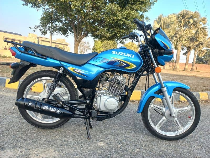 SUZUKI GD110S MODEL 2022 KM 12350 ALL PUNJAB NUMBER TOTAL GENUINE BIKE 0