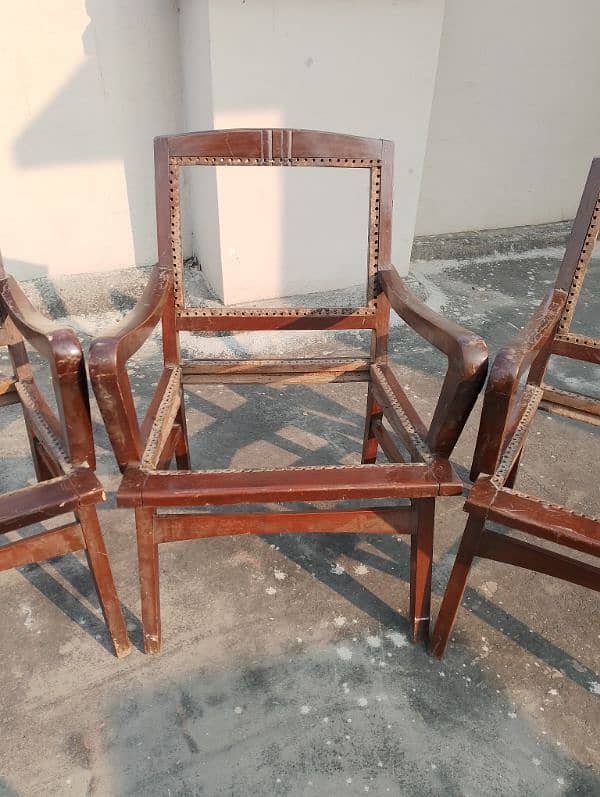 Pure Wooden 4pcs Chair Frame with 4 wire bundles 3