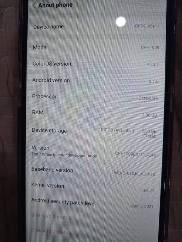 Oppo a5s 3 32 good condition 5