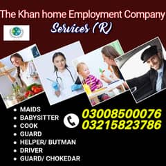 House maids , Maids , Baby Sitter , Chef , Cook , Patient Care ,Nurse