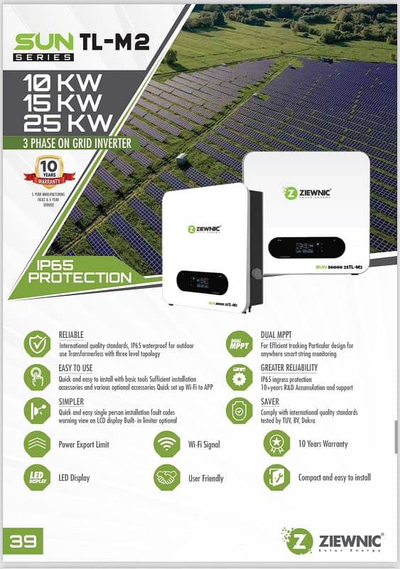 Ziewnic SUN TL 10KW  Ongrid Solar Inverter 3 Phase 0