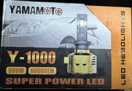 Yamamoto White Headlights – Model Y, 1000 Watt, 600 & 60,000 LM