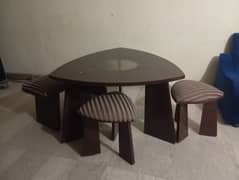 WOOD DINING TABLES WITH FOUR SETER