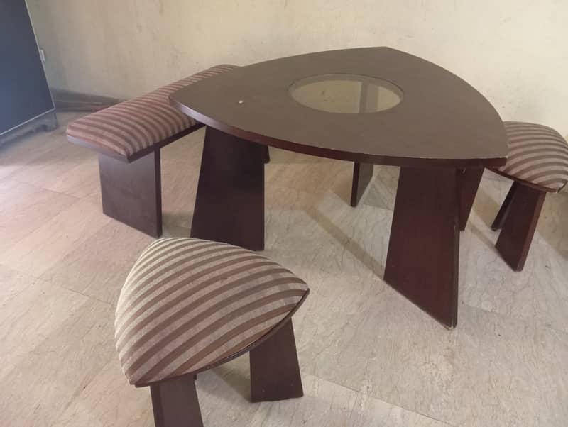 WOOD DINING TABLES WITH FOUR SETER 5