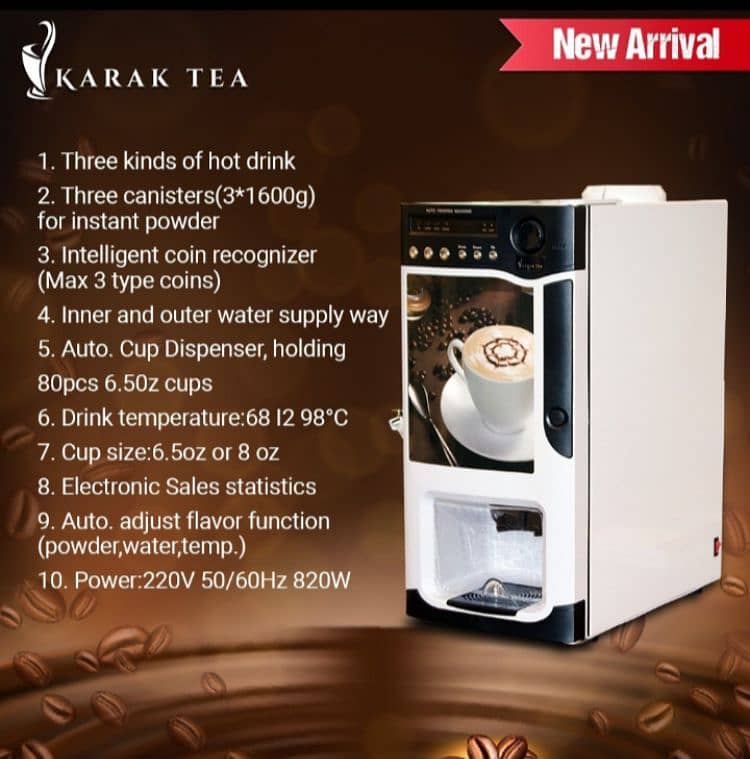 Tea and coffee vending machine/6 months warranty 7