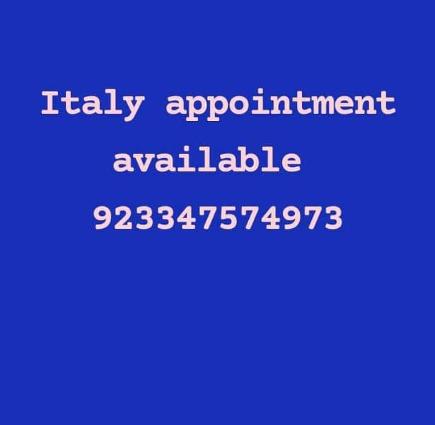 Biometric appointment for Italy available 0