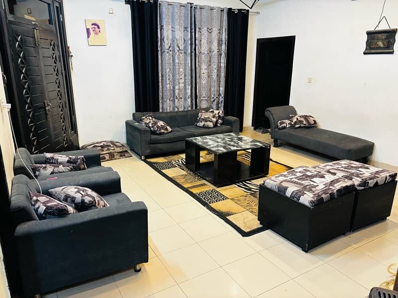 10 Seater sofa set + table + curtain 0