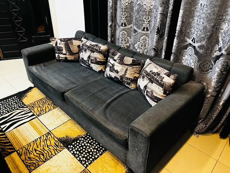 10 Seater sofa set + table + curtain 4