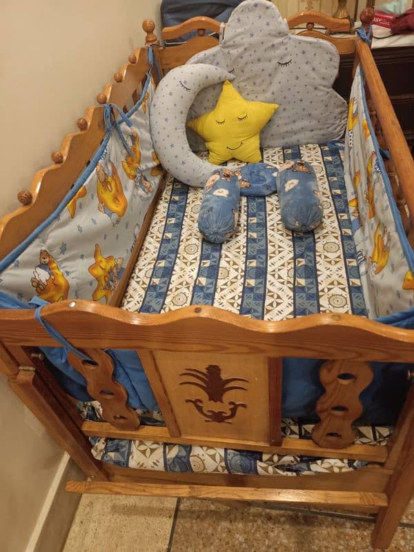 wooden cot with inner swing 3