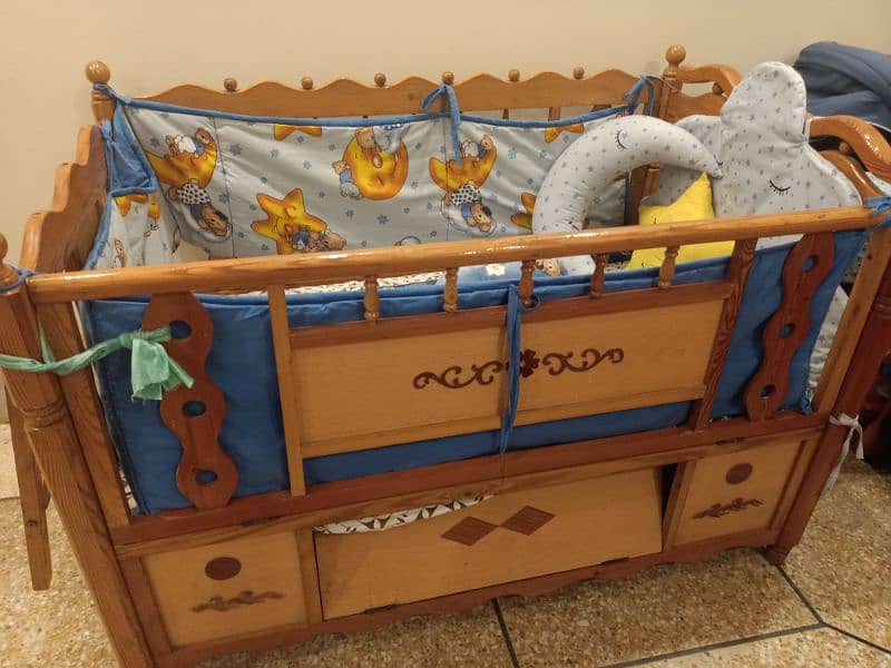 wooden cot with inner swing 4